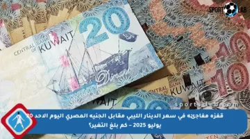 قفزة مفاجئة في سعر الدينار الليبي مقابل الجنيه المصري اليوم الأحد 20 يوليو 2025 – كم بلغ التغير؟
